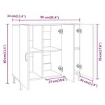vidaXL Buffet noir 90x34x80 cm bois d'ingénierie