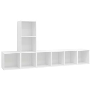 vidaXL Ensemble de meuble TV 3 Pièces Blanc Aggloméré