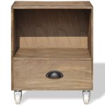 vidaXL Table de chevet marron bois massif