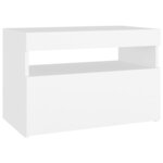 vidaXL Meubles TV avec lumières LED 2 Pièces Blanc 60x35x40 cm
