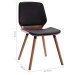 vidaXL Chaises à manger lot de 2 noir similicuir