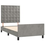 vidaXL Cadre de lit sans matelas gris clair 90x200 cm velours