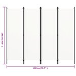 vidaXL Cloison de séparation 4 panneaux Blanc 200x180 cm