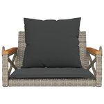 vidaXL Balancelle avec coussins gris 63x62x40 cm résine tressée