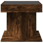 vidaXL Table basse avec LED chêne fumé 50x50x45 cm bois d'ingénierie