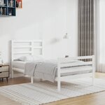 vidaXL Cadre de lit sans matelas blanc bois massif 90x200 cm