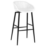 vidaXL Chaises de bar lot de 4 blanc