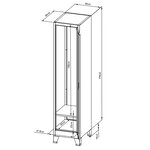 Casier de bureau armoire meuble de rangement pour bureau atelier chambre acier métallique avec 1 porte acier laqué 180 x 38 x 45 cm gris 03_0006345