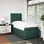 vidaXL Sommier à lattes de lit avec matelas Vert foncé 100x200 cm