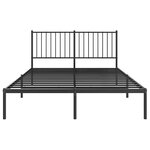 vidaXL Cadre de lit métal sans matelas avec tête de lit noir 135x190cm