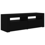 vidaXL Meuble TV avec lumières LED noir 120x35x40 cm