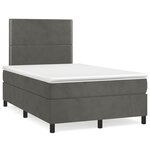 vidaXL Sommier à lattes de lit et matelas gris foncé 120x190cm velours