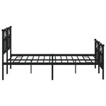 vidaXL Cadre de lit métal sans matelas avec pied de lit noir 140x190cm
