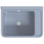vidaXL Lavabo pour montage murale gris 50x35x24 cm résine