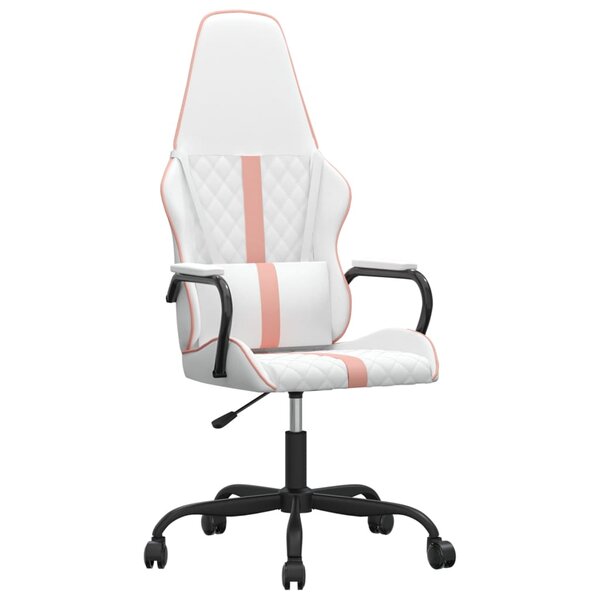 vidaXL Chaise de jeu Blanc et rose Similicuir