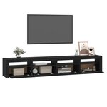 vidaXL Meuble TV avec lumières LED Noir 240x35x40 cm