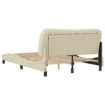 vidaXL Cadre de lit avec LED sans matelas crème 140x200 cm tissu