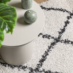 vidaXL Tapis shaggy à poils longs moderne crème et noir 120x120 cm