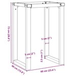 vidaXL Pieds de table à manger cadre en O 60x40x73 cm fonte