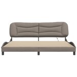 vidaXL Cadre de lit avec LED sans matelas taupe 200x200 cm tissu
