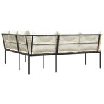 vidaXL Canapé de jardin avec coussins forme de L noir acier textilène