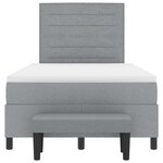 vidaXL Lit à ressorts avec matelas et banc gris clair 120x190 cm tissu