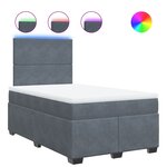 vidaXL Sommier à lattes de lit et matelas Gris foncé 120x200cm Velours