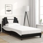 vidaXL Cadre de lit avec LED sans matelas noir et blanc 100x200 cm