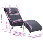 vidaXL Chaise longue avec oreiller Gris Similicuir daim