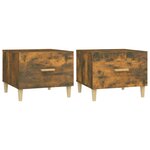 vidaXL Tables basses 2 Pièces chêne fumé 50x50x40 cm bois d'ingénierie