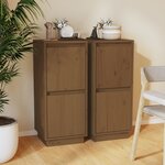 vidaXL Buffets 2 Pièces Marron miel 31 5x34x75 cm Bois massif de pin