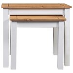 vidaXL Tables gigognes 2Pièces Blanc Bois pin massif Assortiment Panama