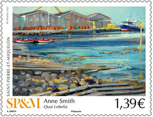 Timbre Saint Pierre et Miquelon - Anne Smith - Quai Lobelia