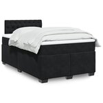vidaXL Sommier à lattes de lit avec matelas noir 120x190 cm velours