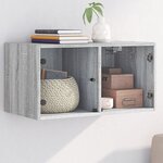 vidaXL Armoire murale avec portes en verre sonoma gris 68 5x37x35 cm