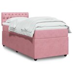 vidaXL Sommier à lattes de lit avec matelas Rose 90x200 cm Velours