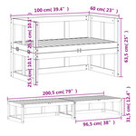 vidaXL Canapé de jardin extensible blanc bois massif de pin