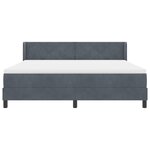 Lit Box Spring vidaXL avec Matelas Gris Foncé 180x200 cm en Velours