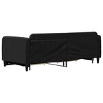 vidaXL Lit de jour avec gigogne et tiroirs sans matelas noir 90x200 cm