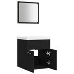 vidaXL Ensemble de meubles de salle de bain Noir Aggloméré