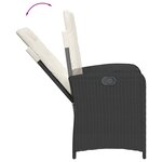 vidaXL Ensemble à manger de jardin coussins 5Pièces Noir Résine tressée