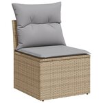 Ensemble de canapé de jardin de 13 pièces avec coussins beige poly rotin acacia