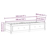 vidaXL Lit de jour 75x190 cm Petit simple Bois de pin massif