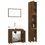 vidaXL Ensemble de meubles de salle de bain 3 Pièces Chêne marron