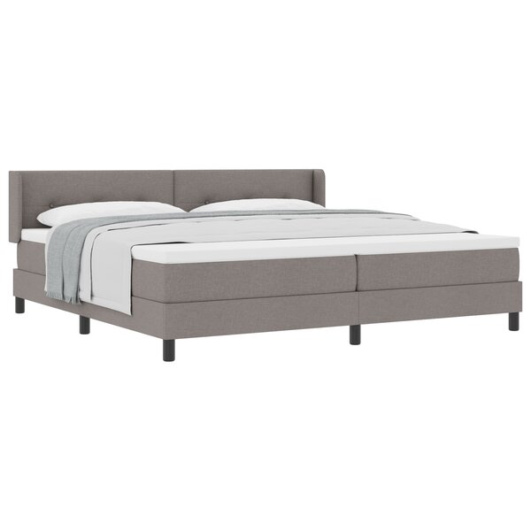 Lit Box Spring vidaXL avec Matelas Taupe 200x200 cm Tissu