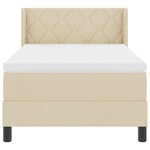 Lit Box Spring vidaXL avec Matelas Crème 100x200 cm Tissu