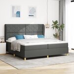 Lit Box Spring vidaXL avec Matelas Gris Foncé 200x200 cm Tissu