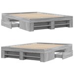 vidaXL Cadre de lit sonoma gris 135x190 cm bois d'ingénierie