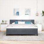 Lit à ressorts vidaXL avec matelas Gris foncé 180x200 cm Velours