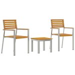 Ensemble de salle à manger de jardin 3 pièces en bois massif d'acacia vidaXL